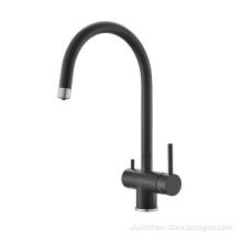 Black three way kitchen faucets for granite sink